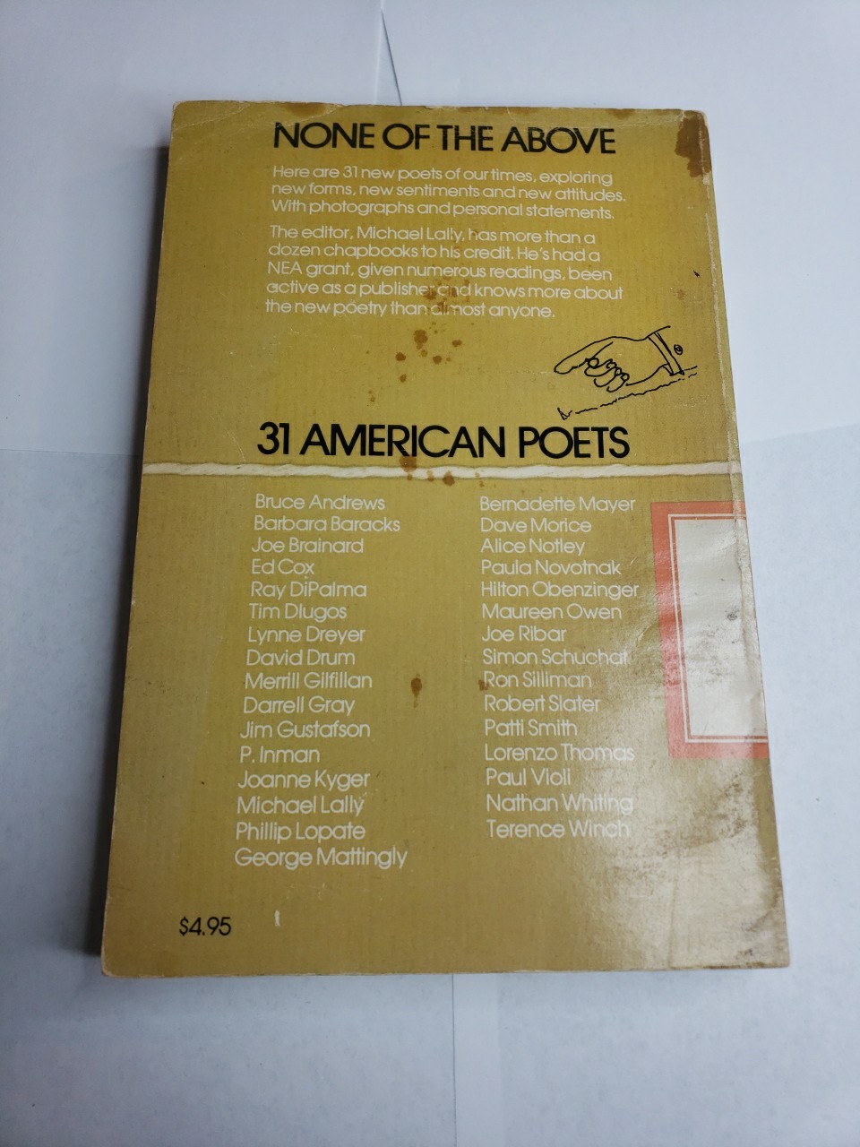 None of the Above, New Poets Of the USA, Patti Smith, Alice Notley, Joe Brainard