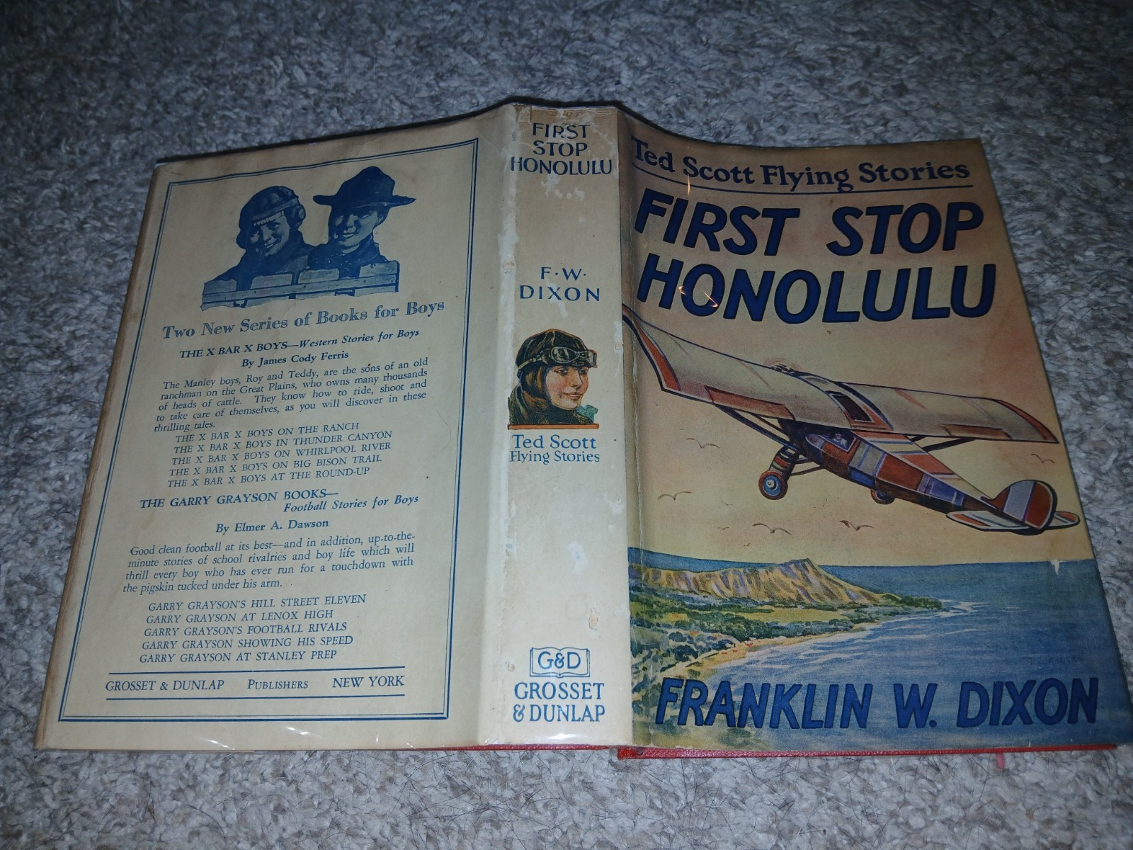 Ted Scott First Stop Honolulu 1927 Superb 1st Printing in Jacket!