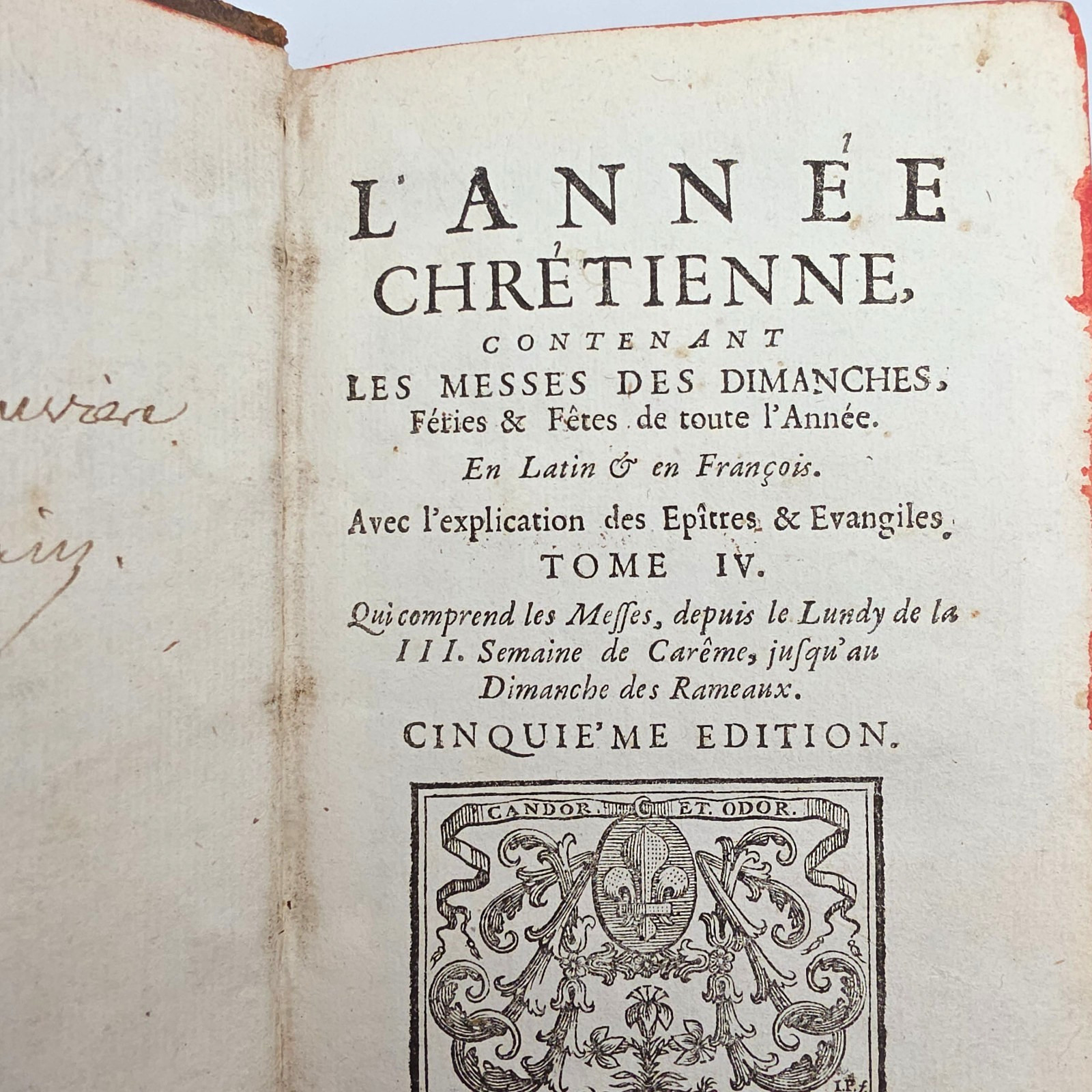 1686 L’Année Chrétienne Tome IV Paris Elie Josset Antique Leather Book
