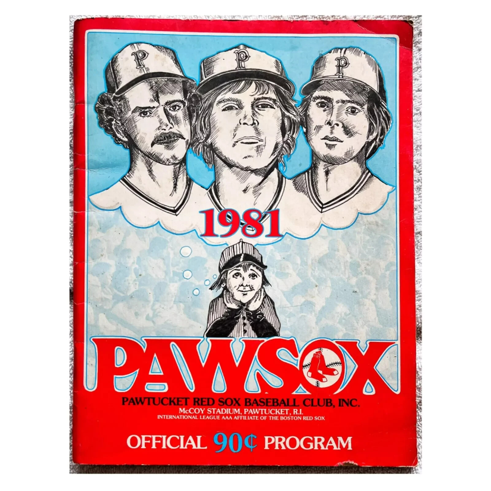 Paw⚾(Red Sox Main Minor League Baseball Team)1981 Official Program🆓Magazine📬VǴ