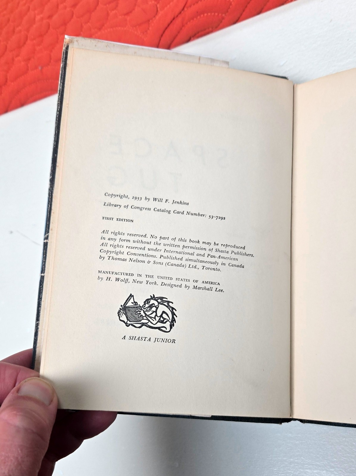 SPACE TUG SIGNED FIRST EDITION MURRAY LEINSTER SCI-FI 1st printing
