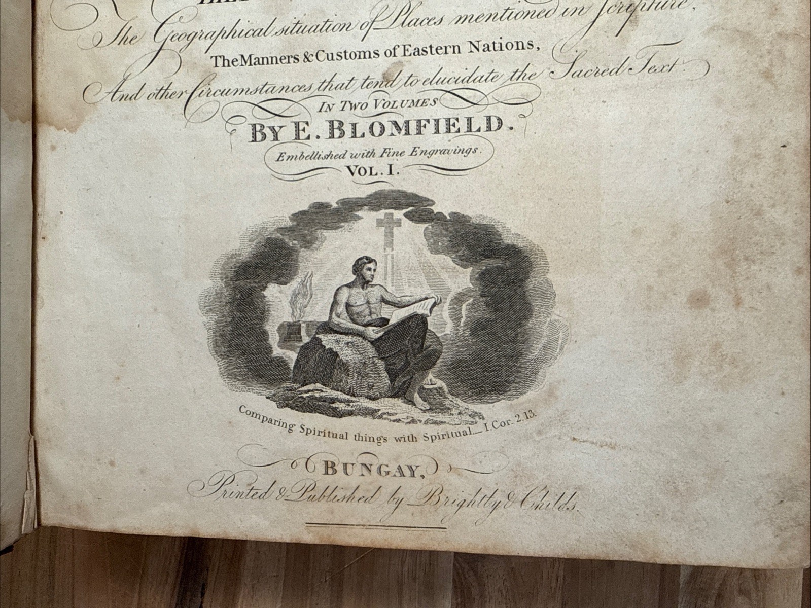 c1815 HOLY BIBLE 2 vol IMPARTIAL EXPOSITOR family BLOMFIELD leather BUNGAY rare