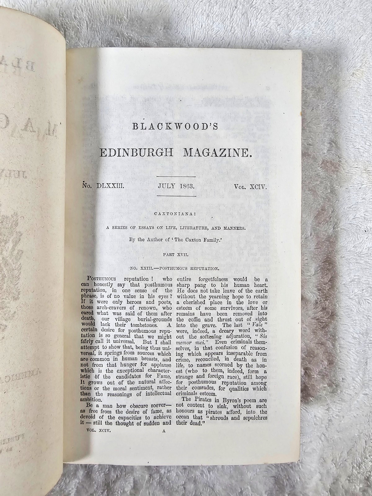 Blackwood’s Edinburgh Magazine Vol 94 July–Dec 1863 Leather Acid Civil War Era