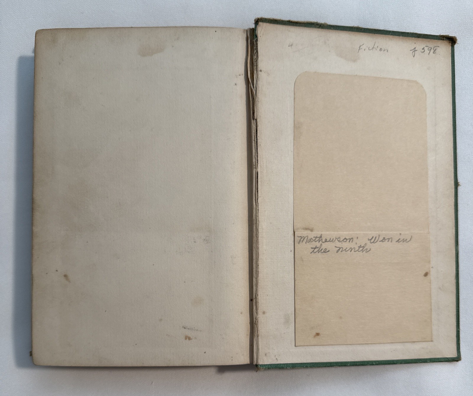 Vtg-WON IN THE NINTH by Christy Mathewson 1910 1st Edition-HC Book-PAGES MISSING