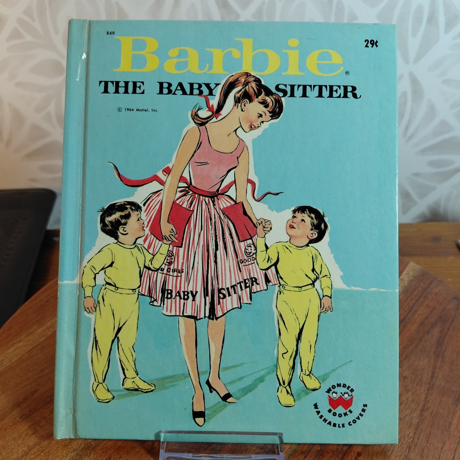 Vintage 1964 Barbie The Baby Sitter Wonder Book #849 Whitman Mattel HC USA