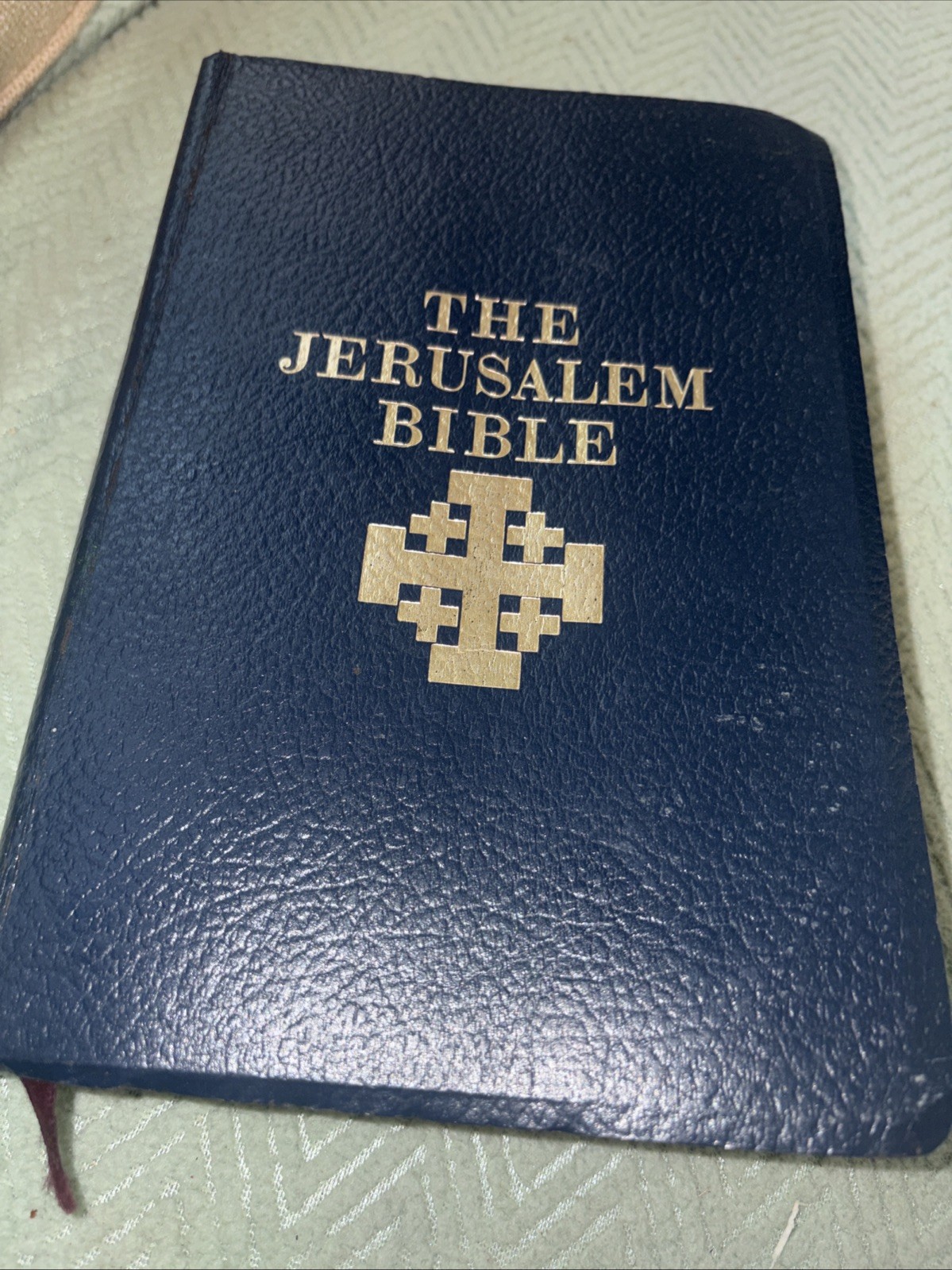 The Jerusalem Bible 1966 Doubleday Blue Faux Leather