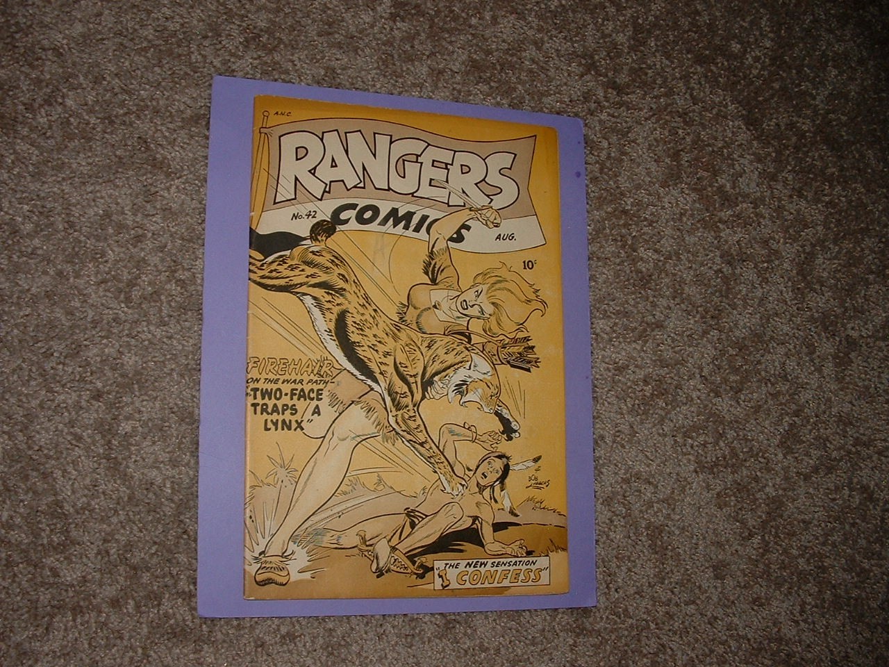 1948 Fiction House Rangers Comics 42 Gold-Tone Bob Lubbers Solid FN Fast Ship