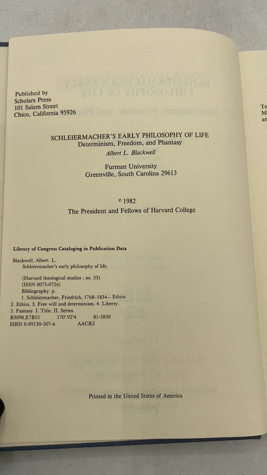 Schleiermacher’s Early Philosophy of Life: Determinism, Freedom, and Phantasy…