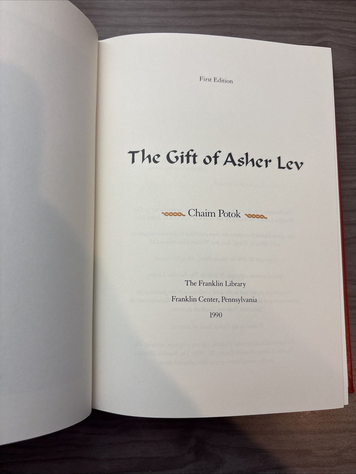 Franklin Library The Gift of Asher Lev by Chaim Potok Leather Signed 1st Edition