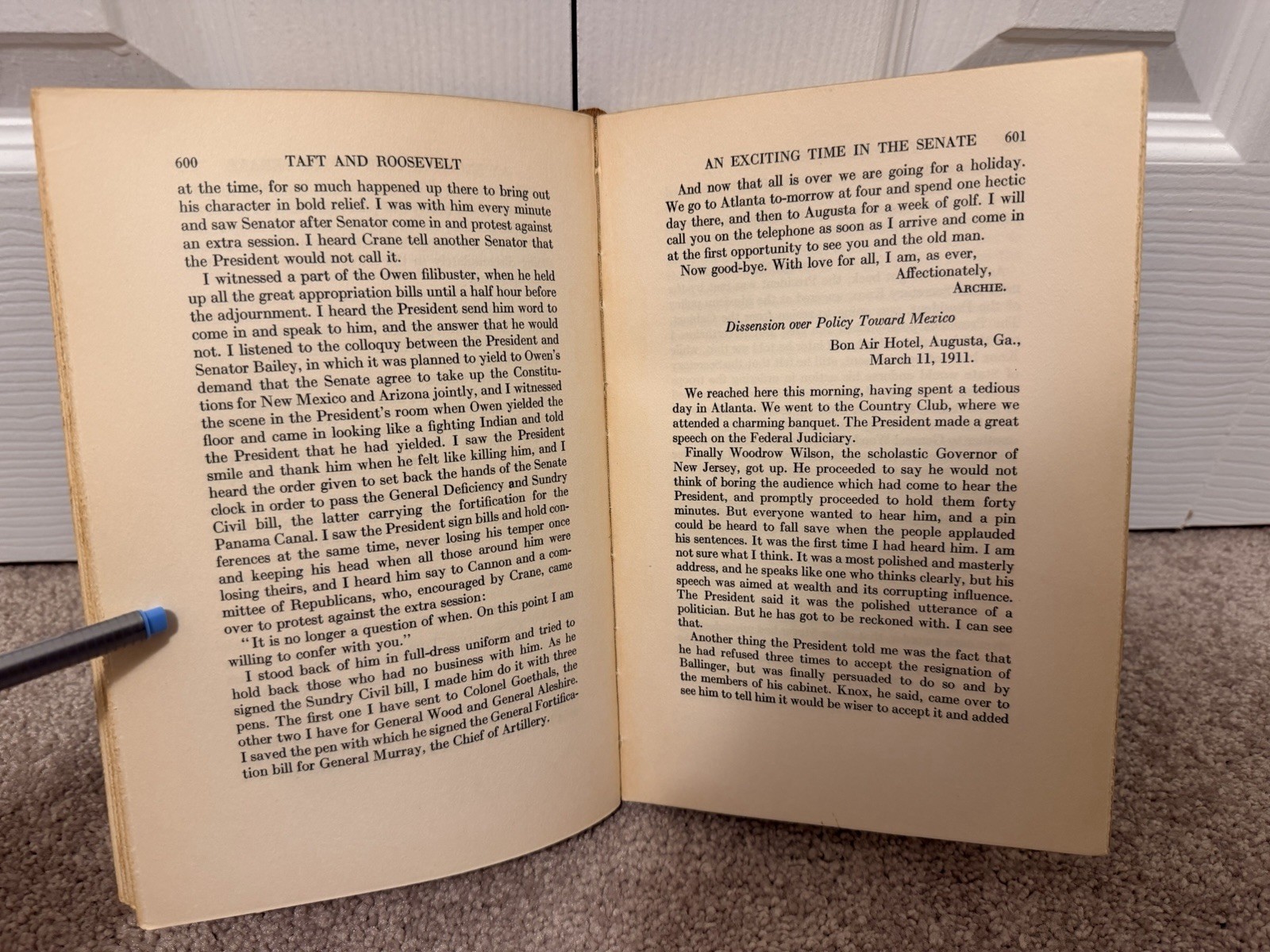 Archibald Willingham Butt / TAFT AND ROOSEVELT THE INTIMATE LETTERS OF ARCHIE