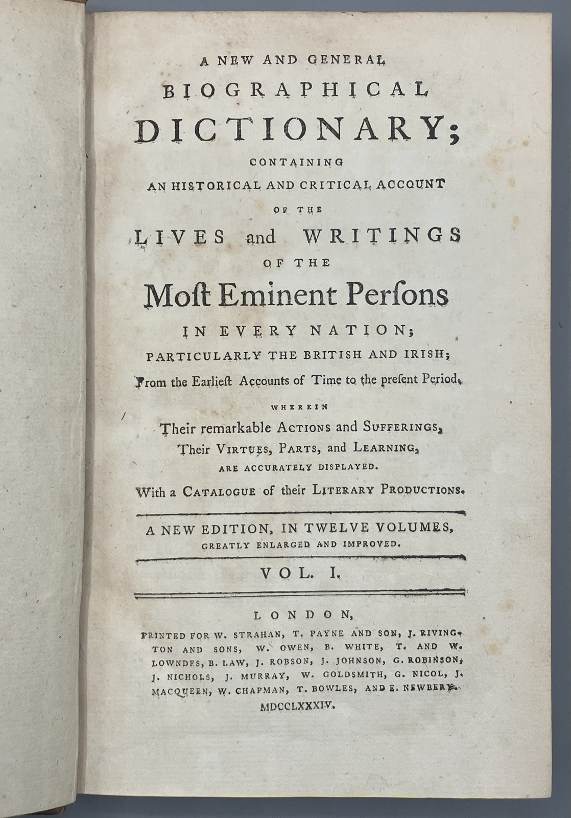 1784 New General Biographical Dictionary 12 Vols Fine Leather Bindings Tree Calf