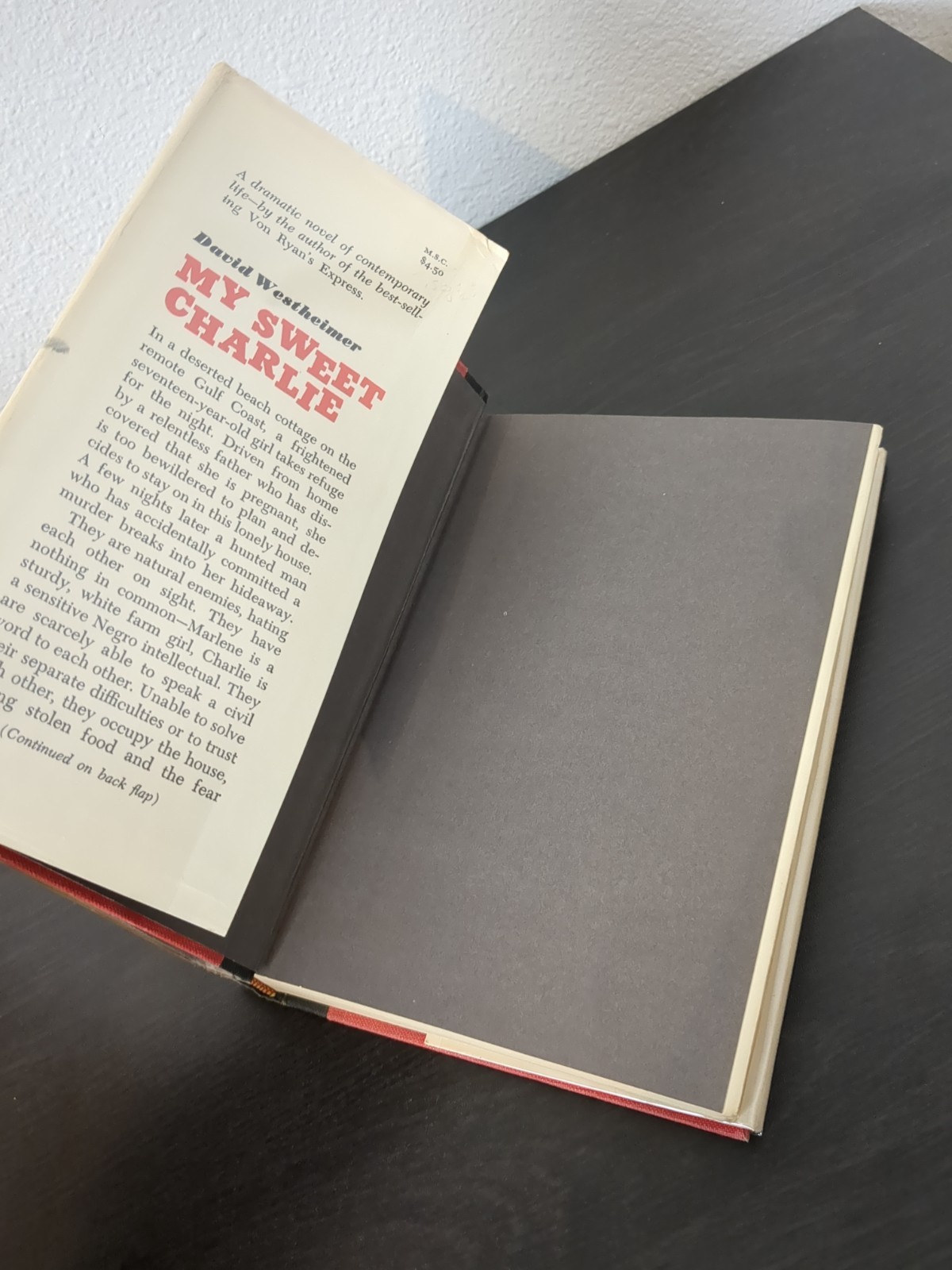 MY SWEET CHARLIE David Westheimer 1965 – 1st Edition Print Hardcover
