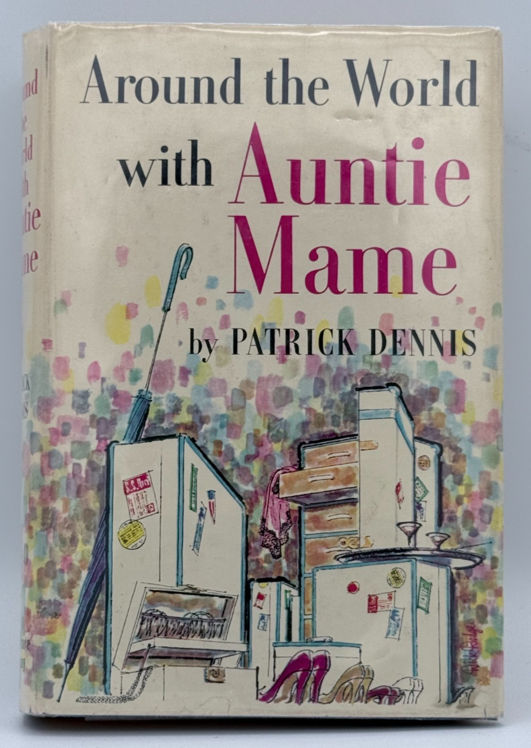 Around the World with Auntie Mame Dennis HC Harcourt Brace 1958 Vintage Humor DJ