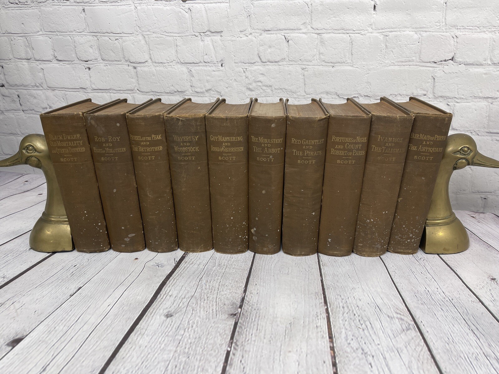 WAVERLEY NOVELS BY SIR WALTER SCOTT 10 VOLUME LOT ANTIQUE HARDCOVER 1800’s