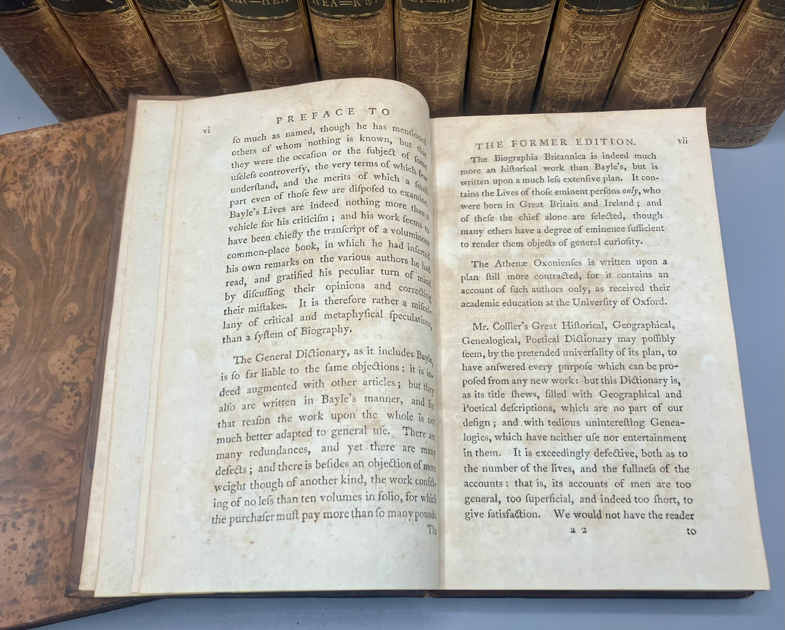 1784 New General Biographical Dictionary 12 Vols Fine Leather Bindings Tree Calf