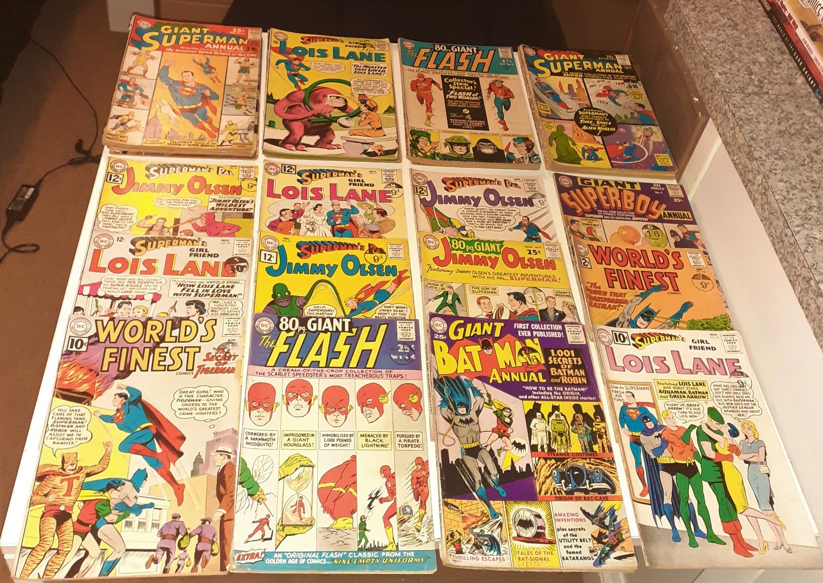 Huge DC COMICS EARLY SILVER-AGE lot USA 1961-65 Batman Superman Flash 80pg GIANT