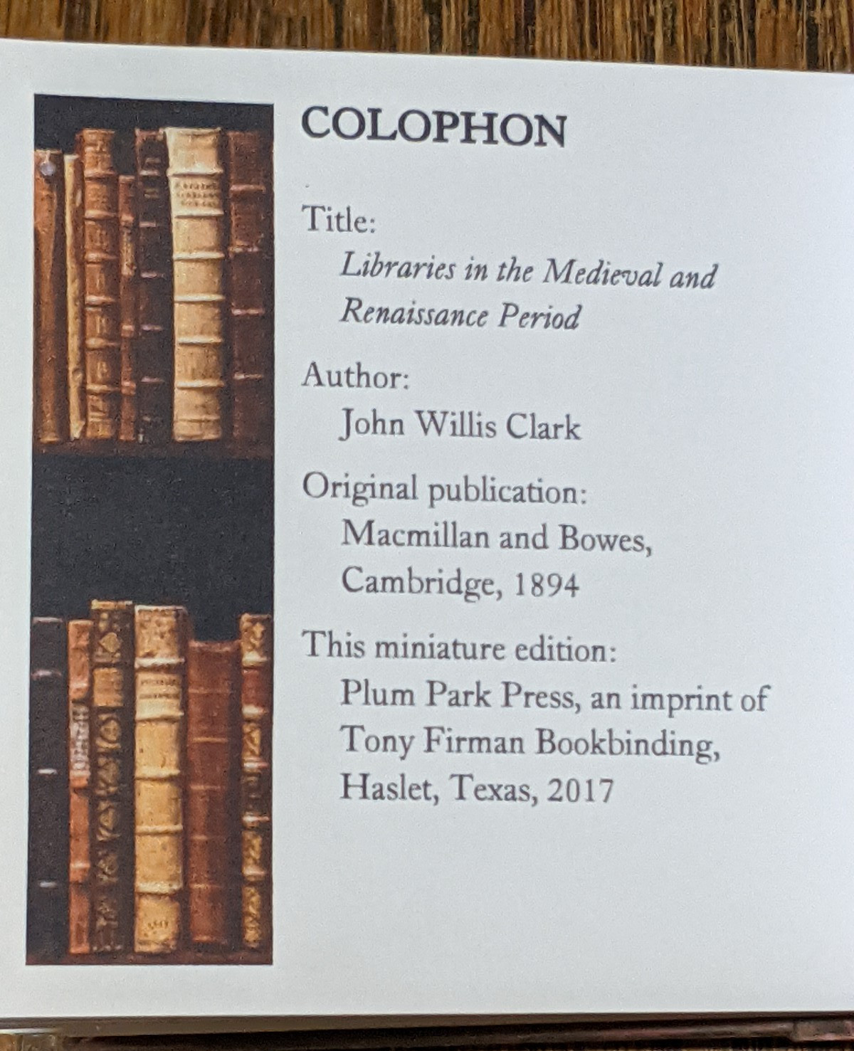 Libraries In The Medieval And Renaissance Periods, Tony Firman Miniature Binding