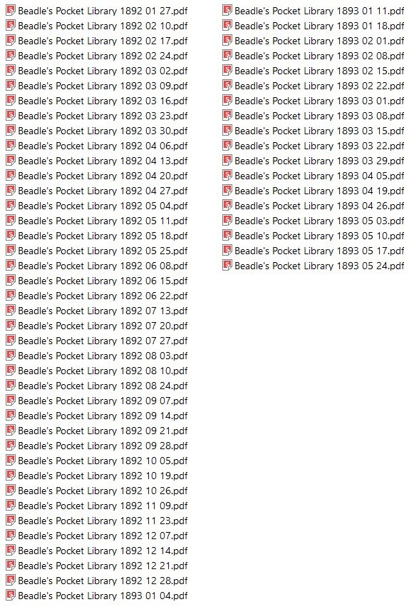 BEADLE’S POCKET LIBRARY 138 Unique Issue Collection On USB Flash Drive