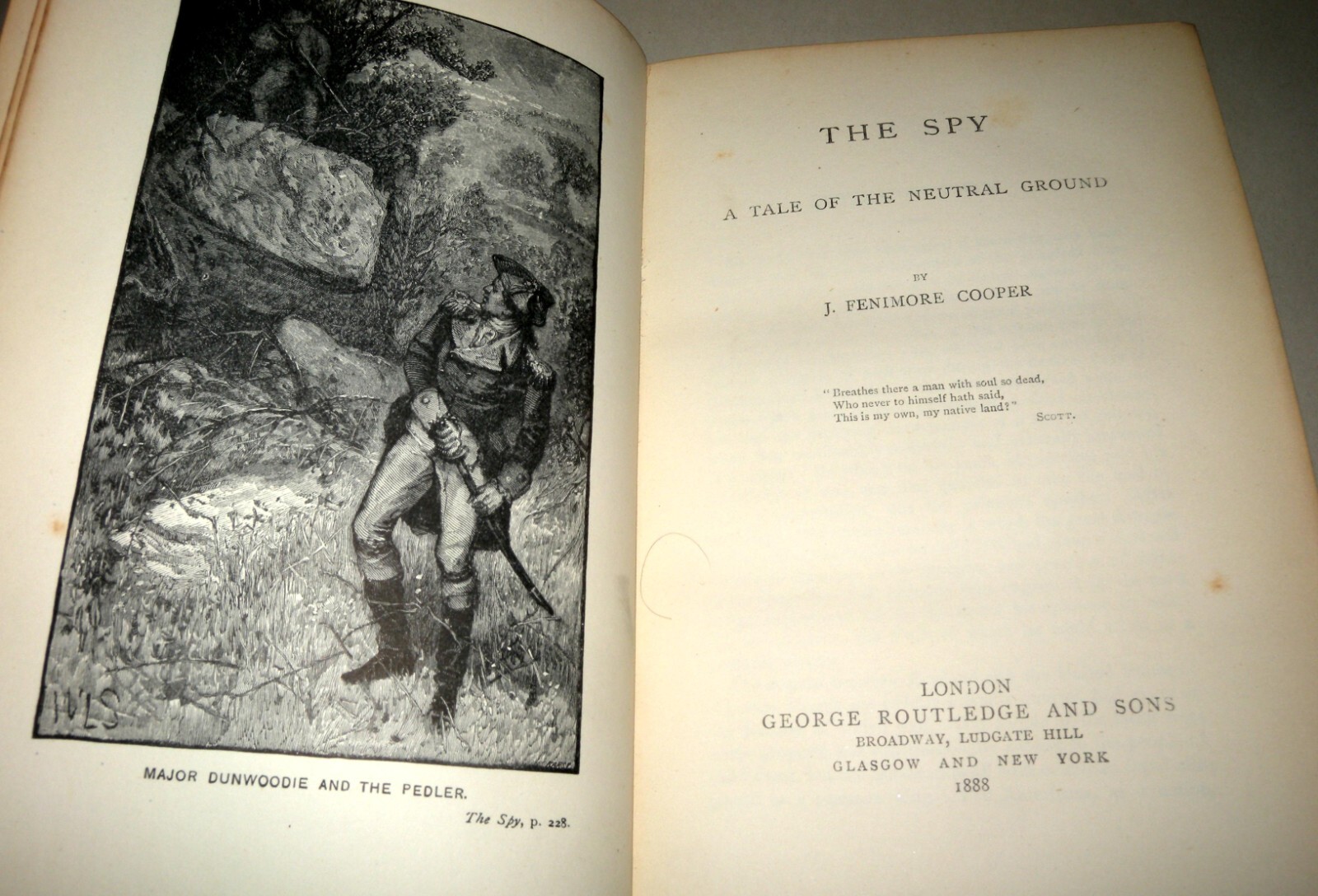 The Spy J. Fenimore Cooper, 1888 Hardback, George Routledge And Sons