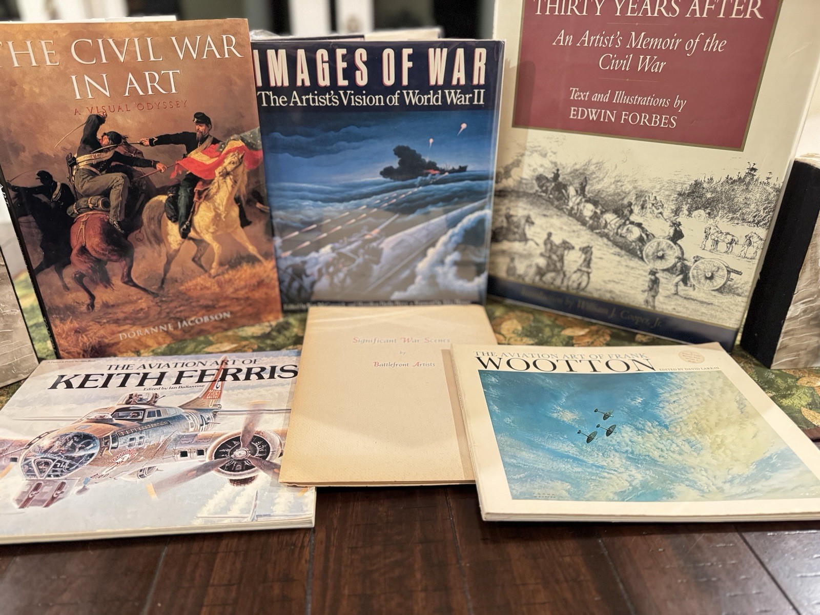 Vintage Military & Aviation Art Book Collection | Illustrated WWII & Civil War |
