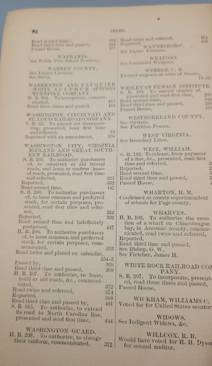 1879-1880 Journal of the Senate of Virginia Antique Law Ledger Politics American