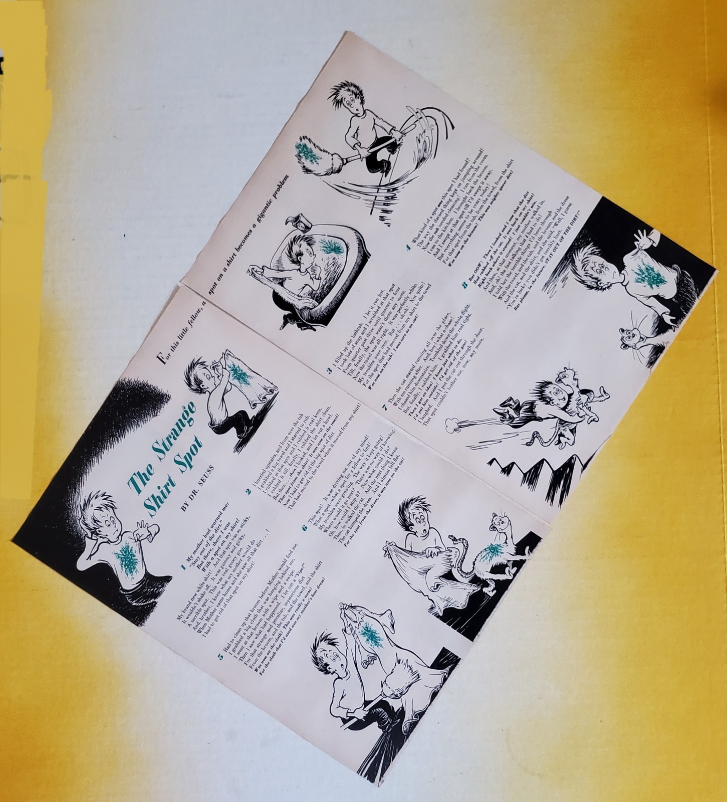 THE STRANGE SHIRT SPOT- DR. SEUSS LOST STORY. ORIGINAL REDBOOK PAGES SEPT. 1951