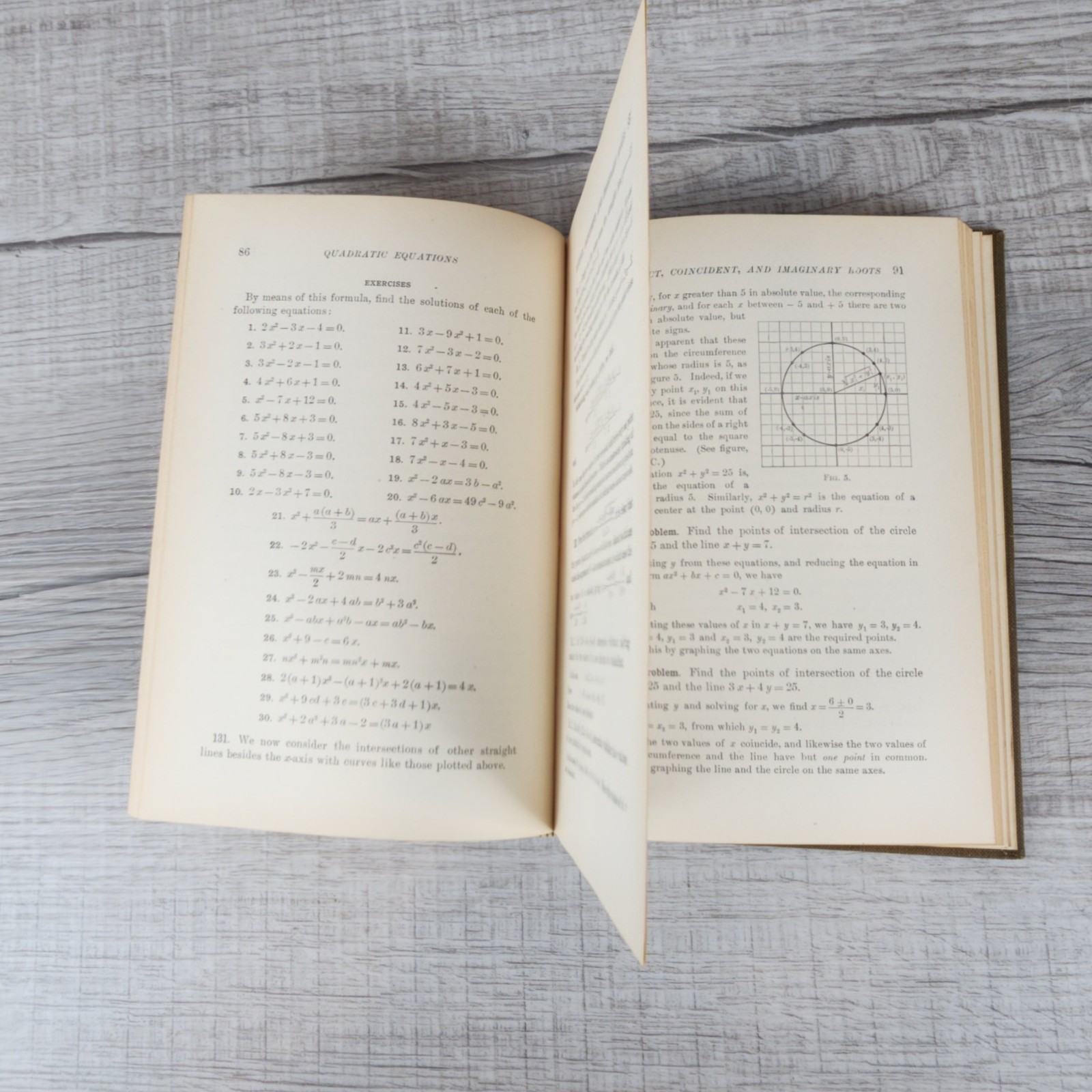 Antique High School Algebra: Advanced Course HC by Slaught & Lennes 1908