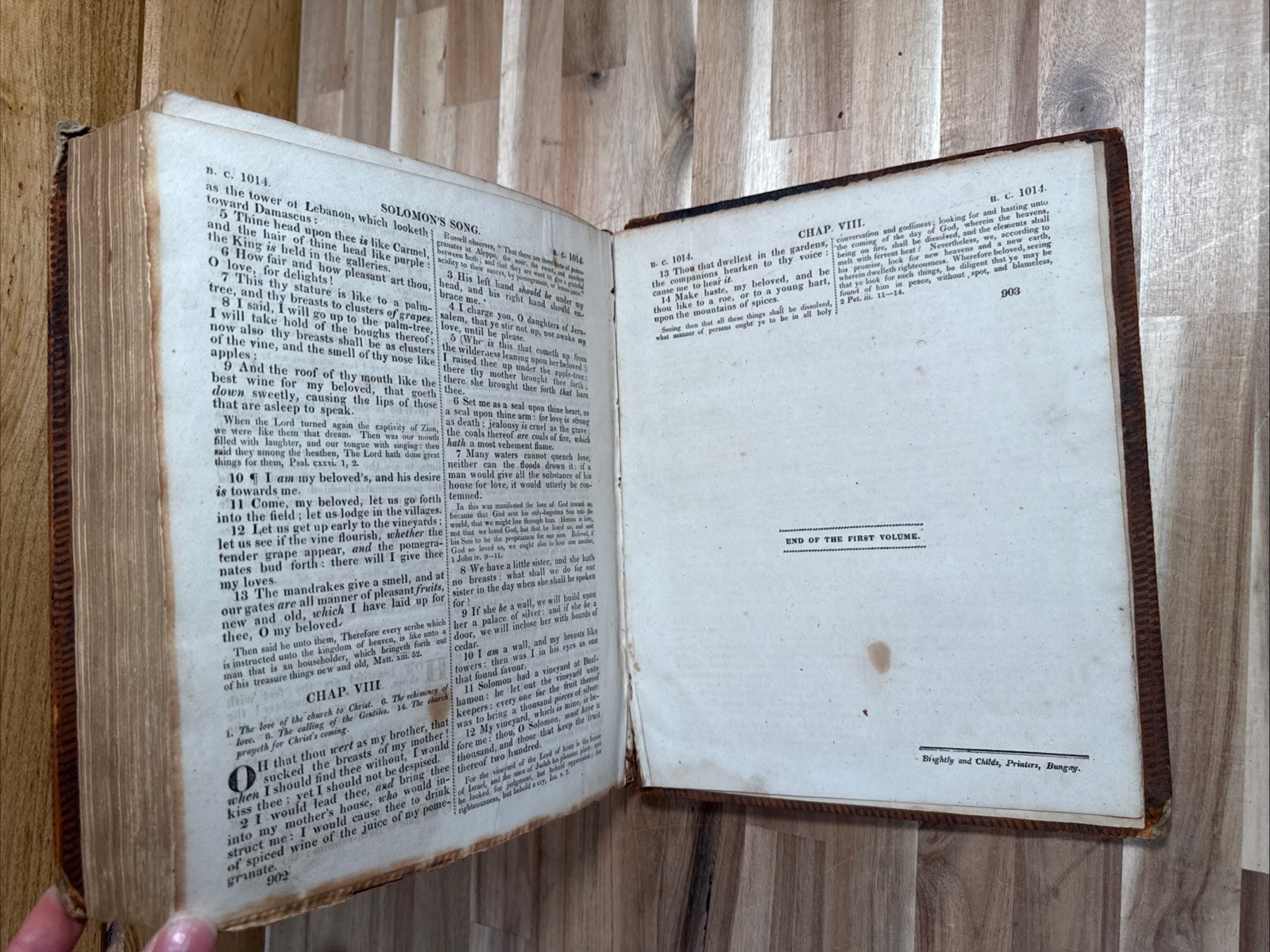 c1815 HOLY BIBLE 2 vol IMPARTIAL EXPOSITOR family BLOMFIELD leather BUNGAY rare