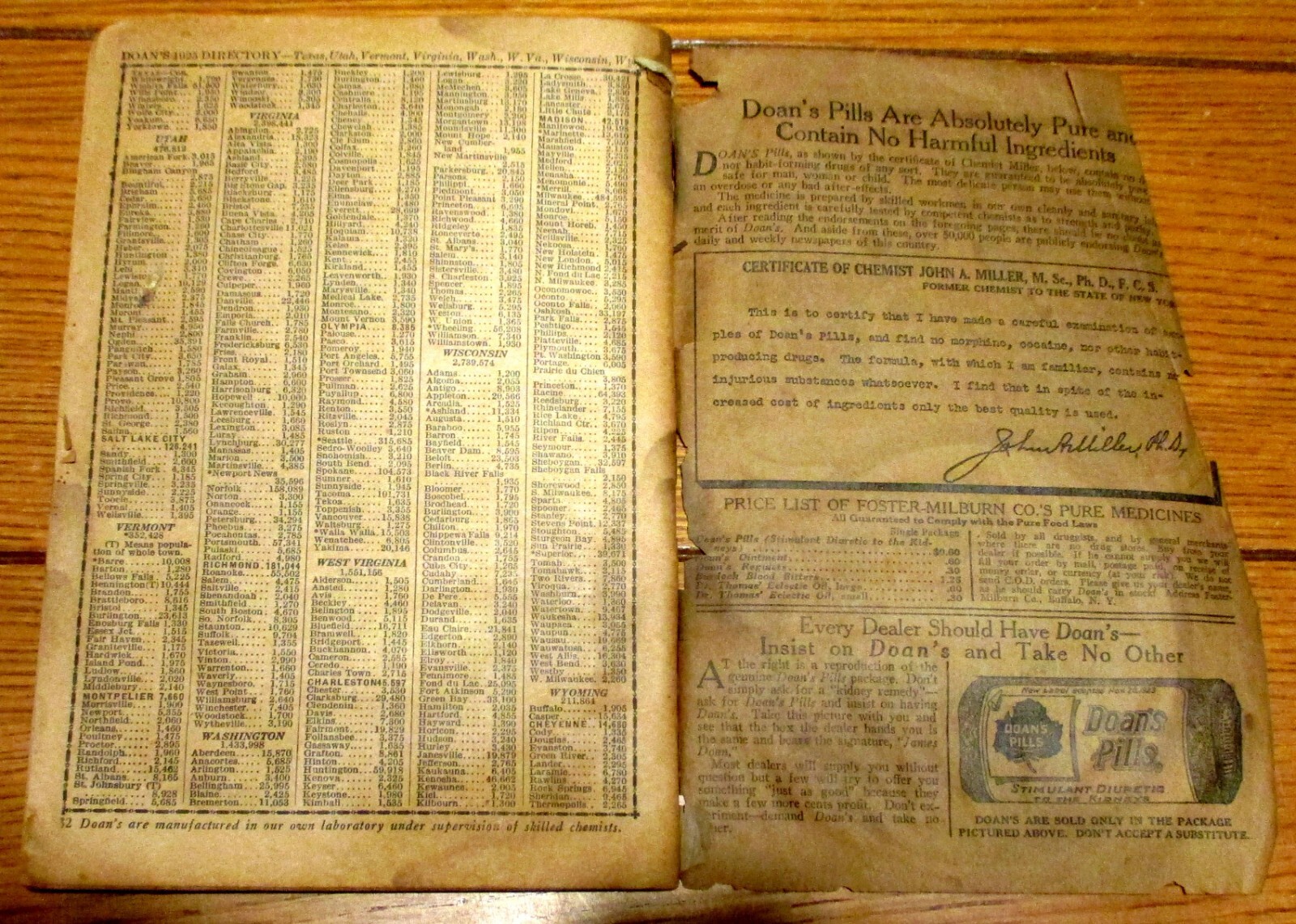 1925 Doan’s Directory of the United States 32 Pages RARE!!!