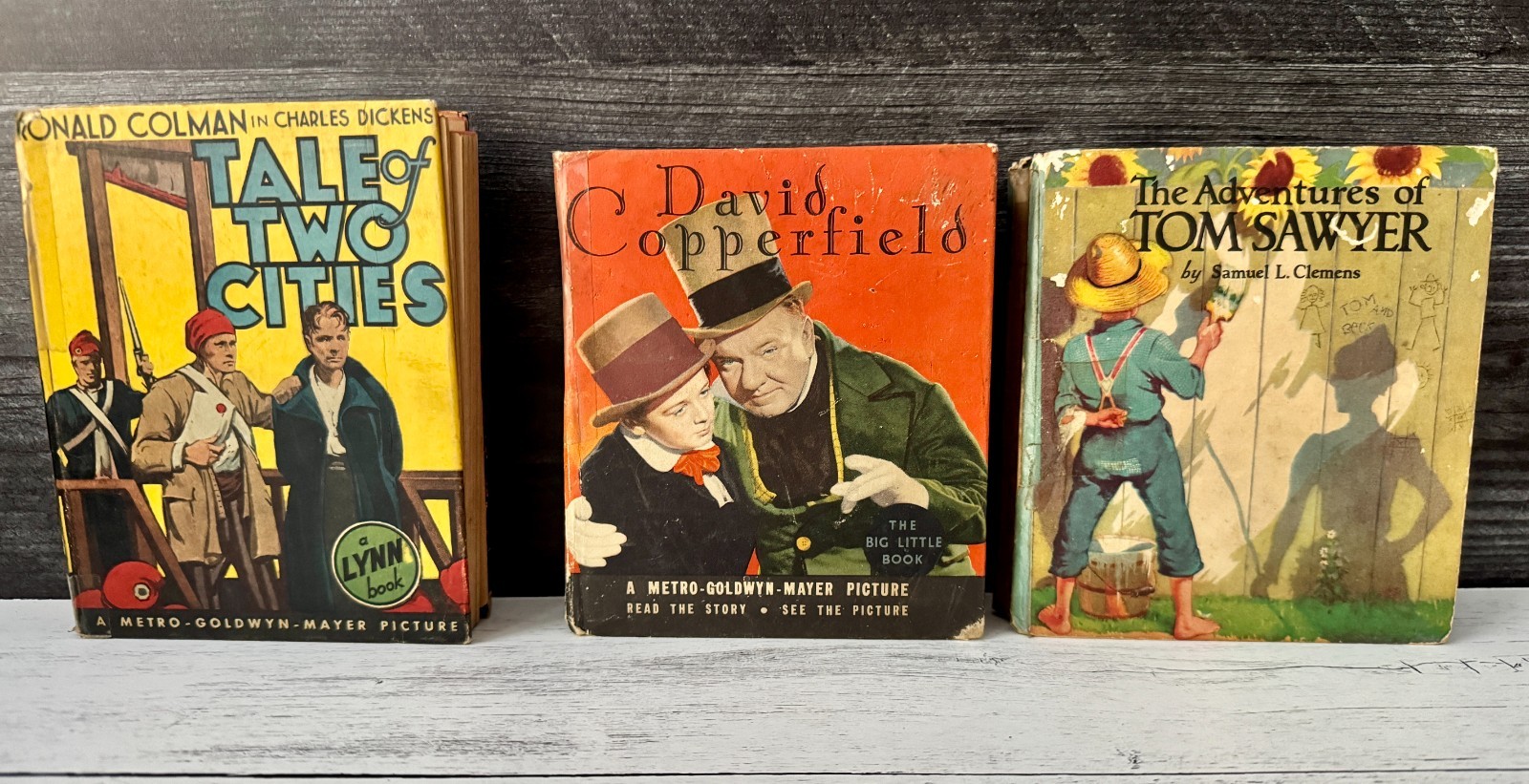 BIG LITTLE BOOKS #1148 #1058 Dickens Twain Copperfield Tom Sawyer HC 1930