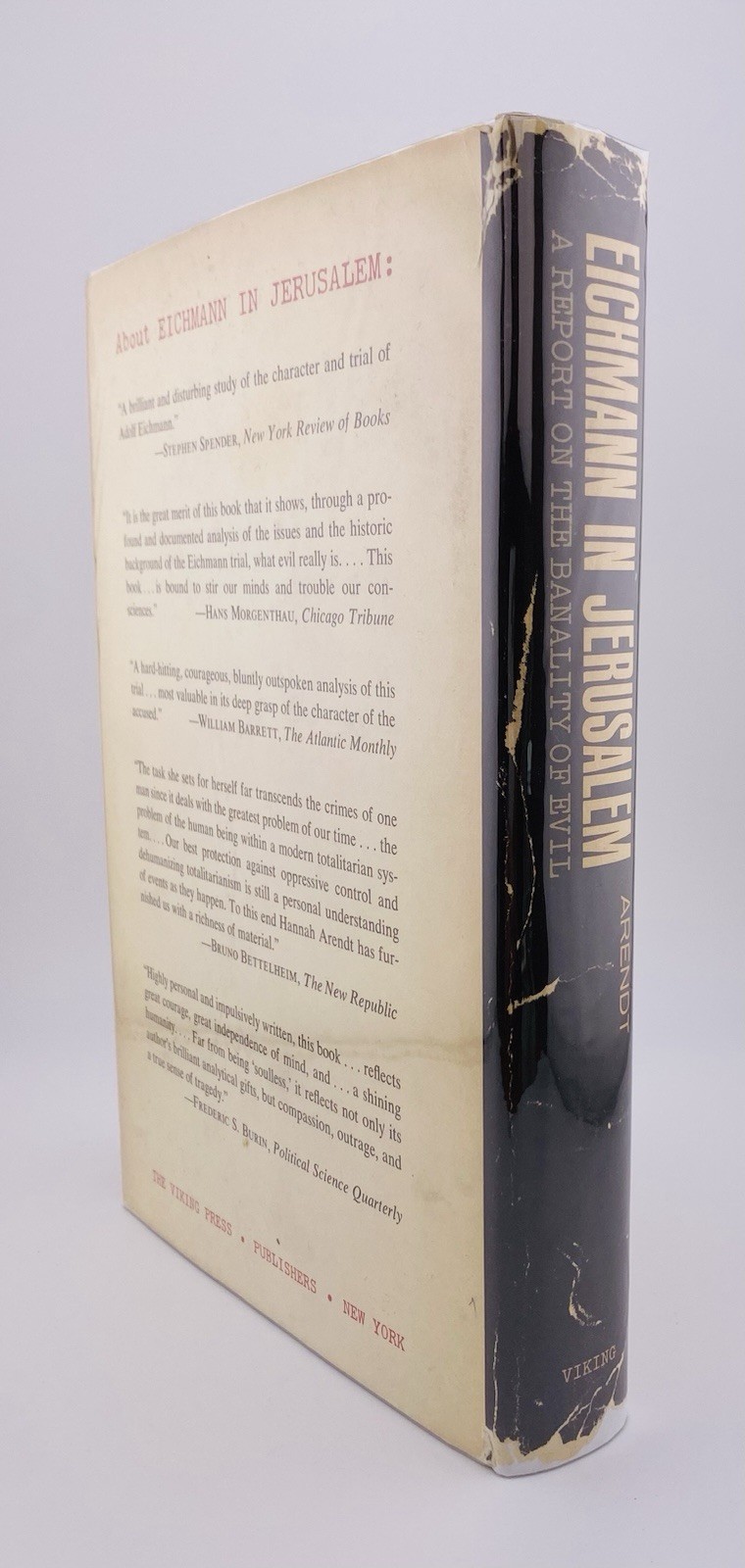 Hannah ARENDT, EICHMANN In JERUSALEM, EARLY EDITION, 1963 / 1965, DJ in Mylar