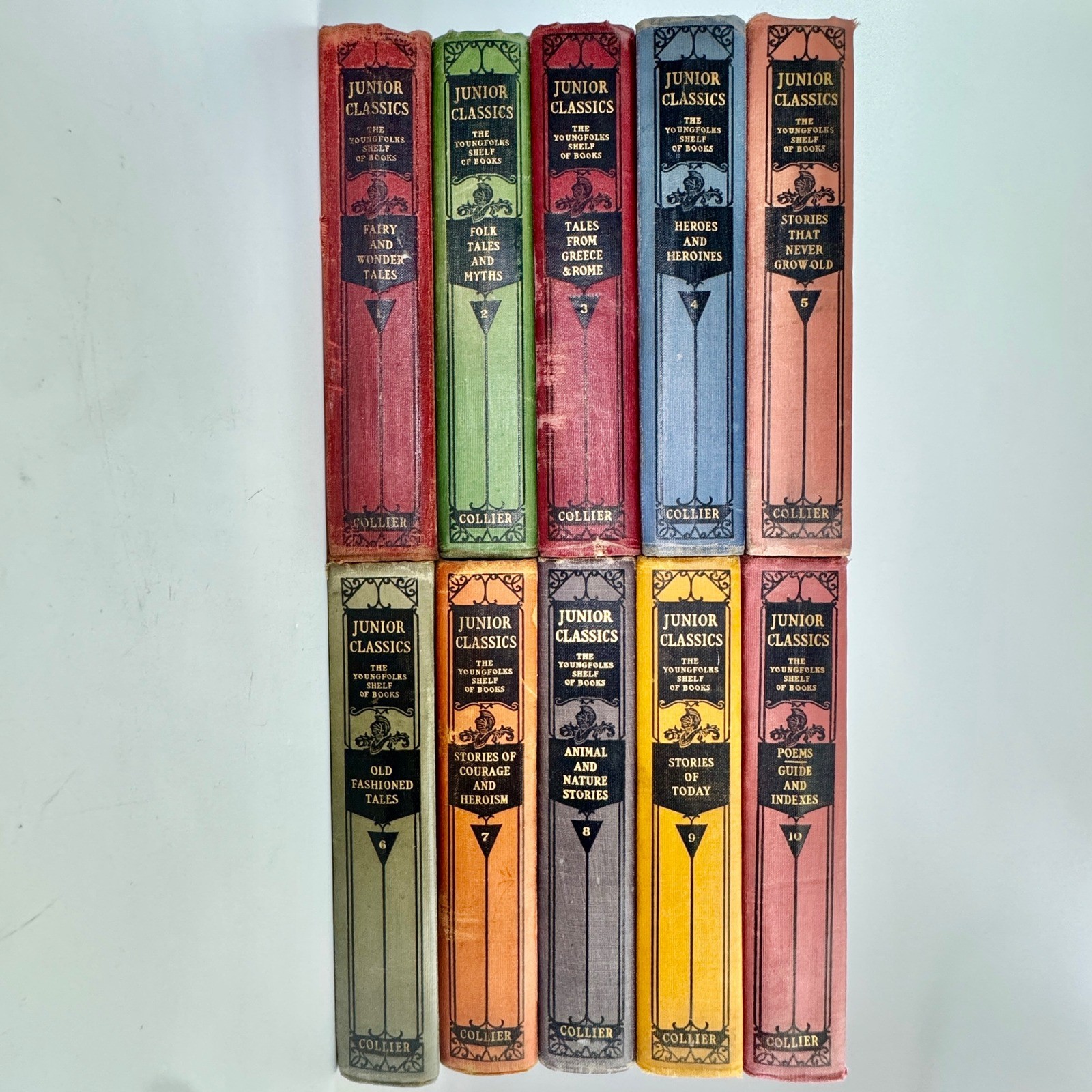 Junior Classics Youngfolks Shelf of Books Collier 10 Volume Set Vintage 1918 USA