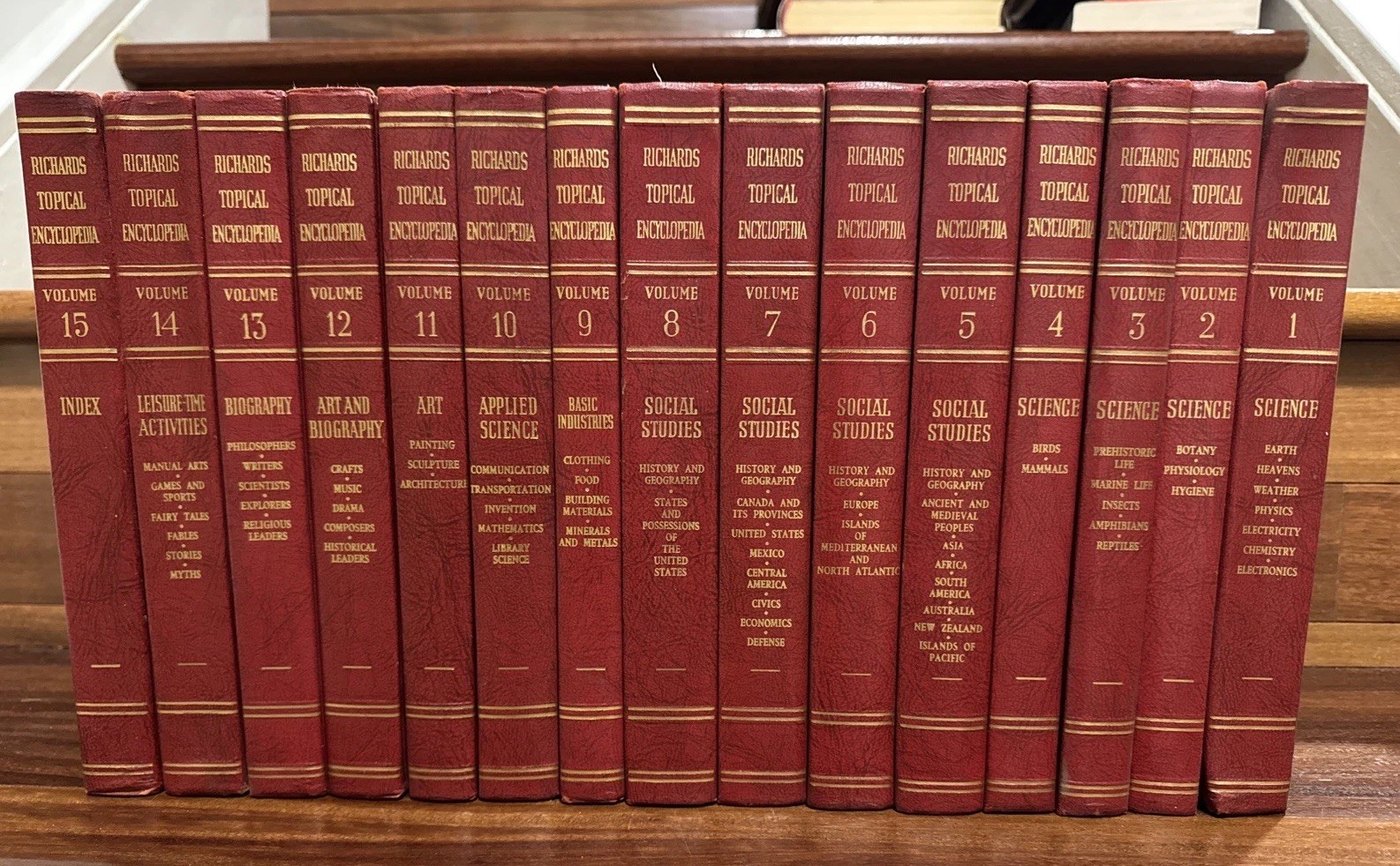 Richards Topical 15 Volume Complete Encyclopedia Set, 1961, VERY GOOD Cond.