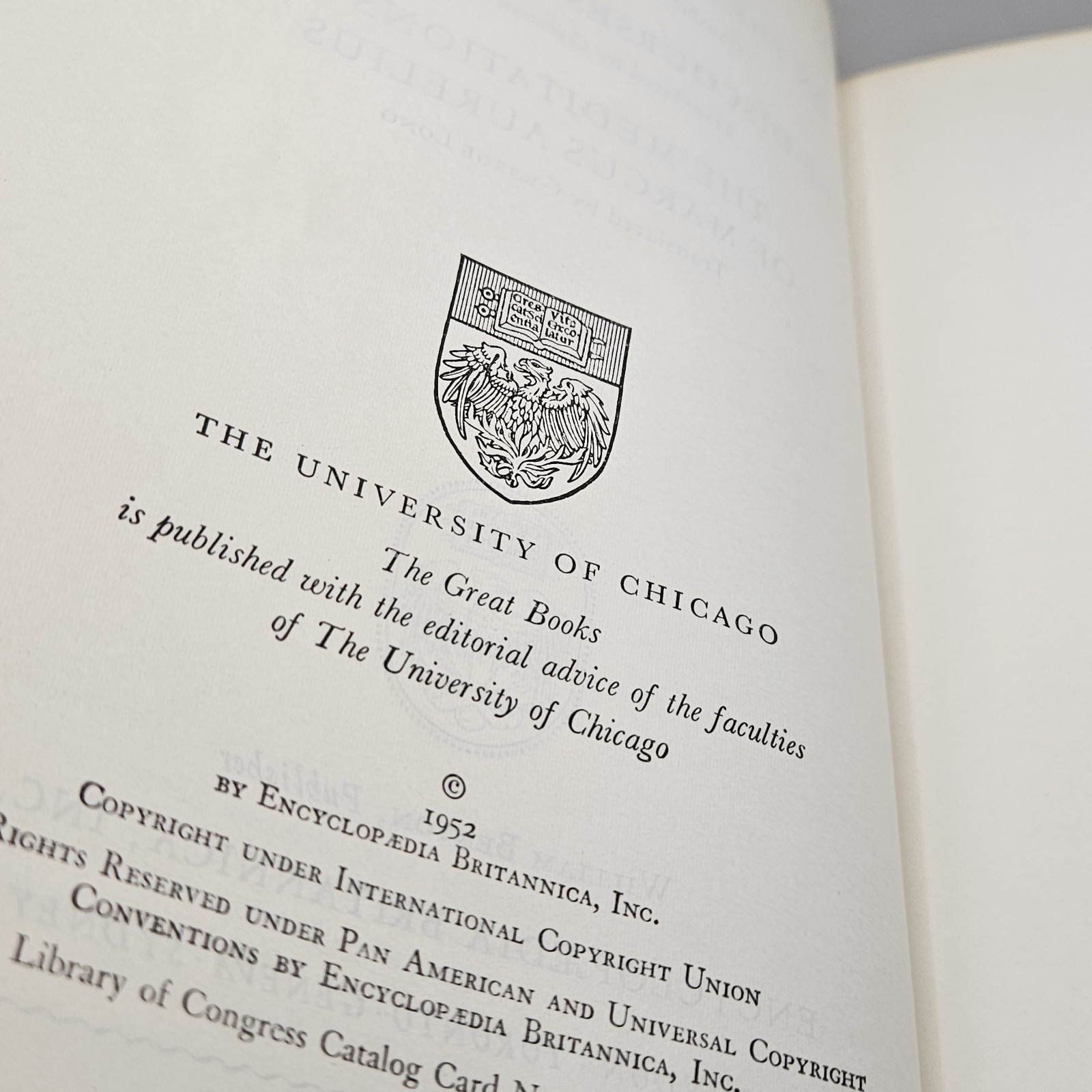 Lucretius Epictetus Marcus Aurelius – Britannica Great Books No 12 ©1952
