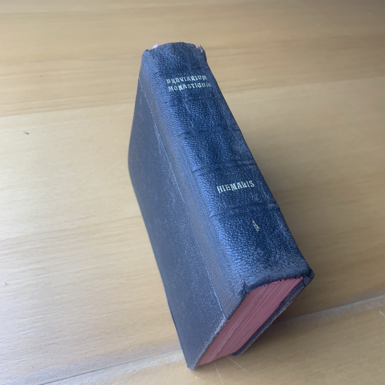 1935 Brevarium Monasticum Religious Book Black Hardcover Paris Hiemalis