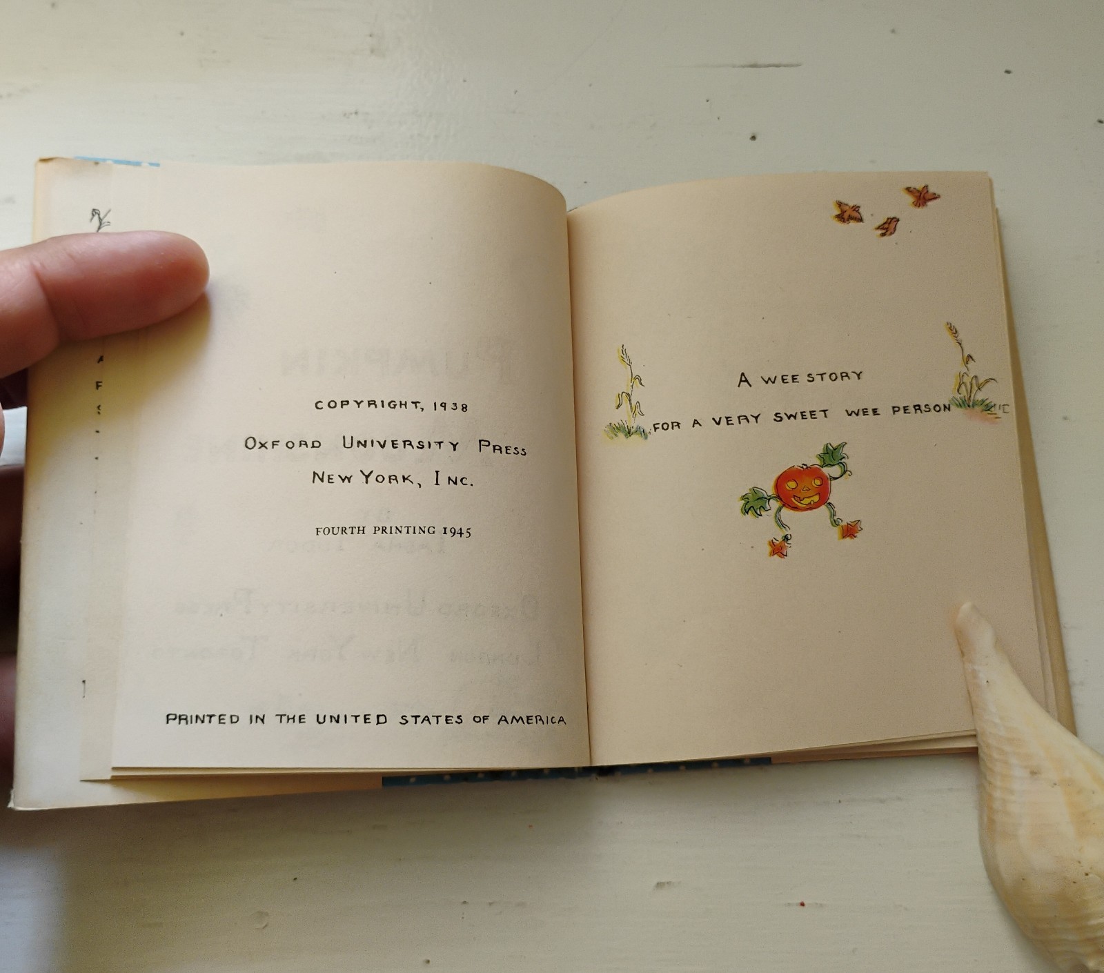 Pumpkin Moonshine Tasha Tudor 1945 1st Edition 4th Printing Children’s Story