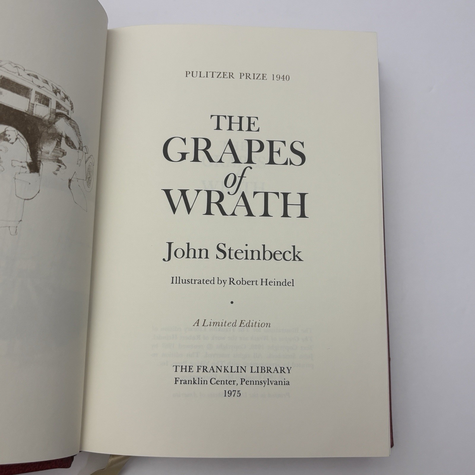 The Grapes of Wrath John Steinbeck Franklin Library Full Leather Limited Ed 1975