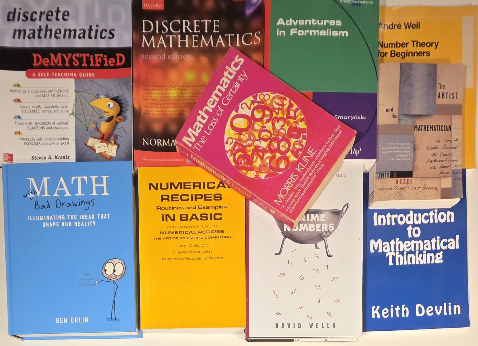 Lot of 10 Vintage Math Arithmetic Books Nimber Theory Descrete Mathematics