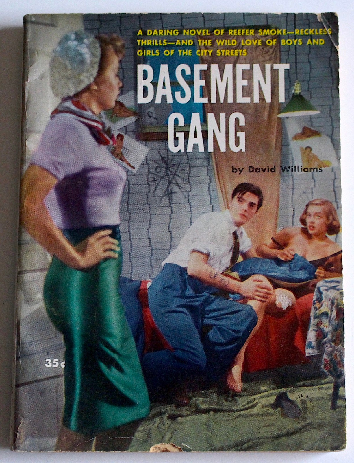 BASEMENT GANG 1953 Vintage SLEAZE Drug NOVEL Juvenile Delinquent GGA Marijuana