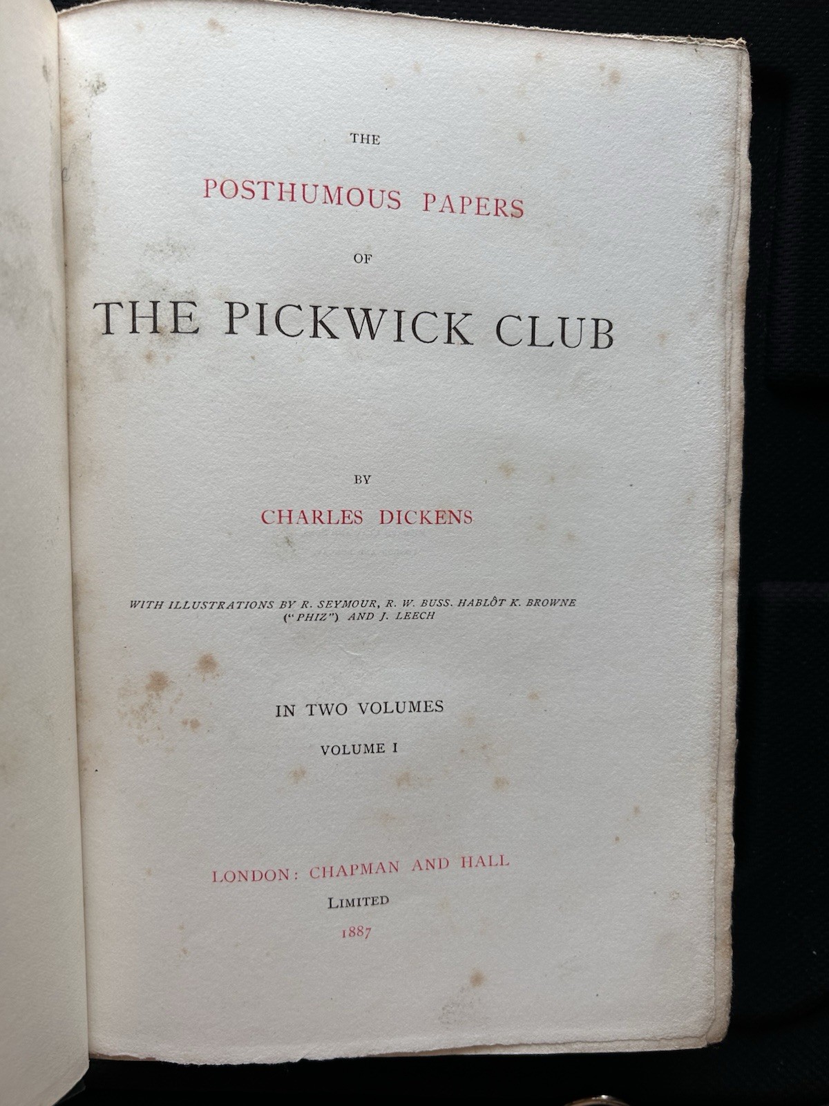 Charles Dickens PICKWICK PAPERS Victoria Edition 1887 2 Vol Set Illustrated