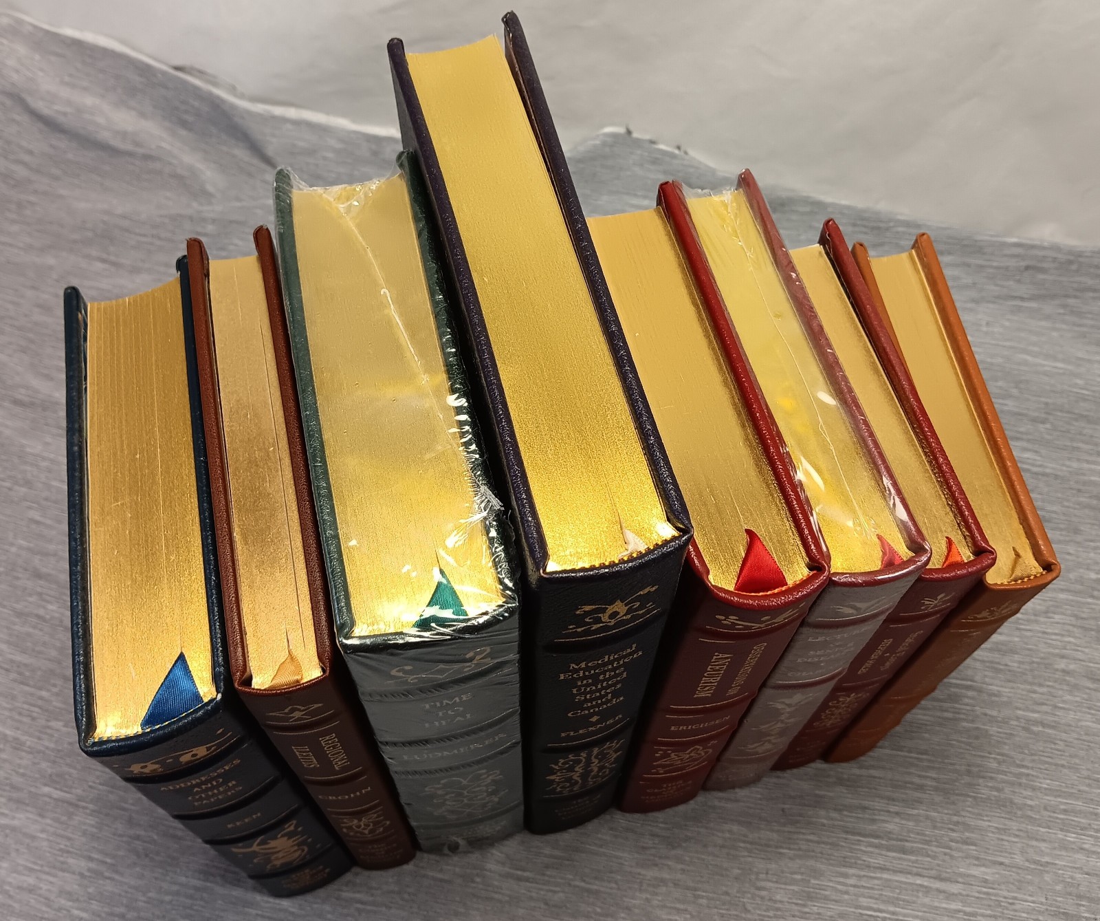 Lot/8 Classics of Medicine Library Leather-Bound Book Gryphon Decor Science #4