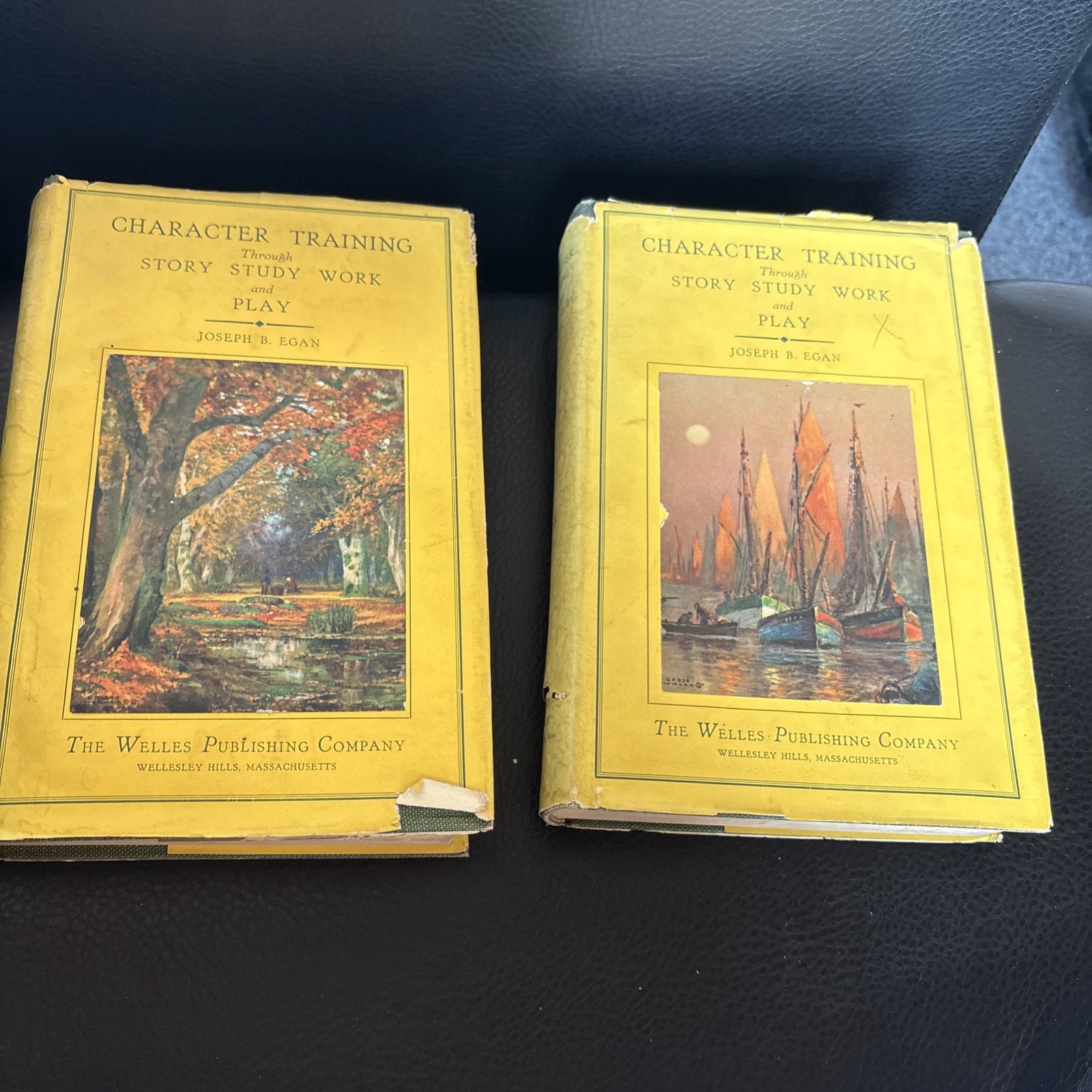 1935 Character Training Through Story Study Work and Play Joseph Egan 2 Vol Set