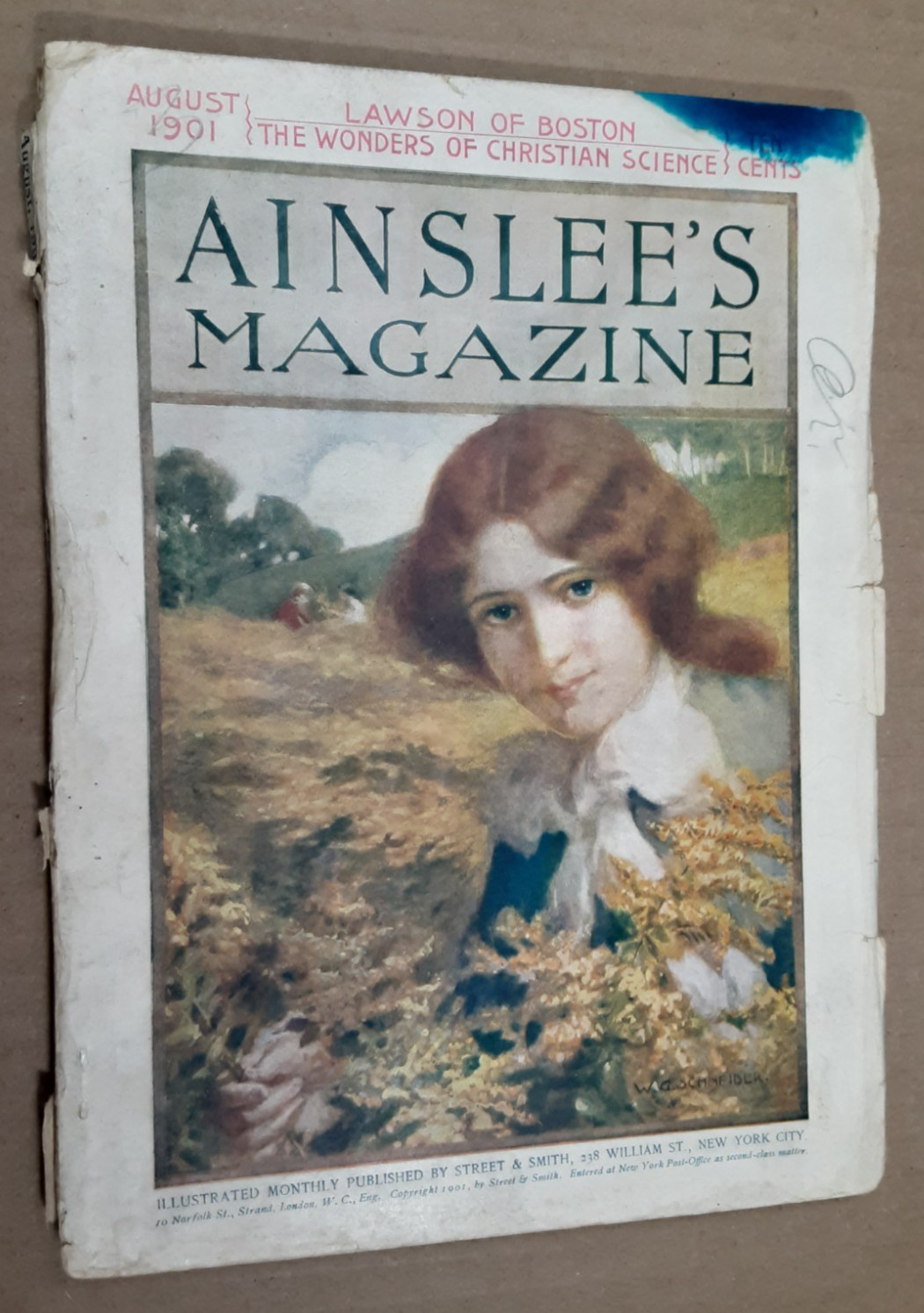 1901 AINSLEE’S Magazine~CHRISTIAN SCIENCE~NYC Department Stores~JAMES T. POWERS