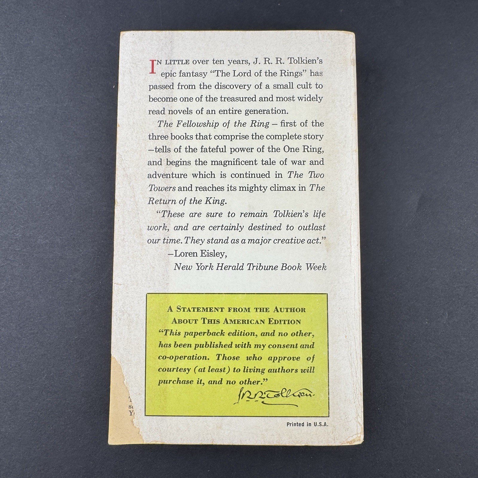 J.R.R. Tolkien Lord of the Rings 1967 Ballantine Paperback Set + B&W Slipcase