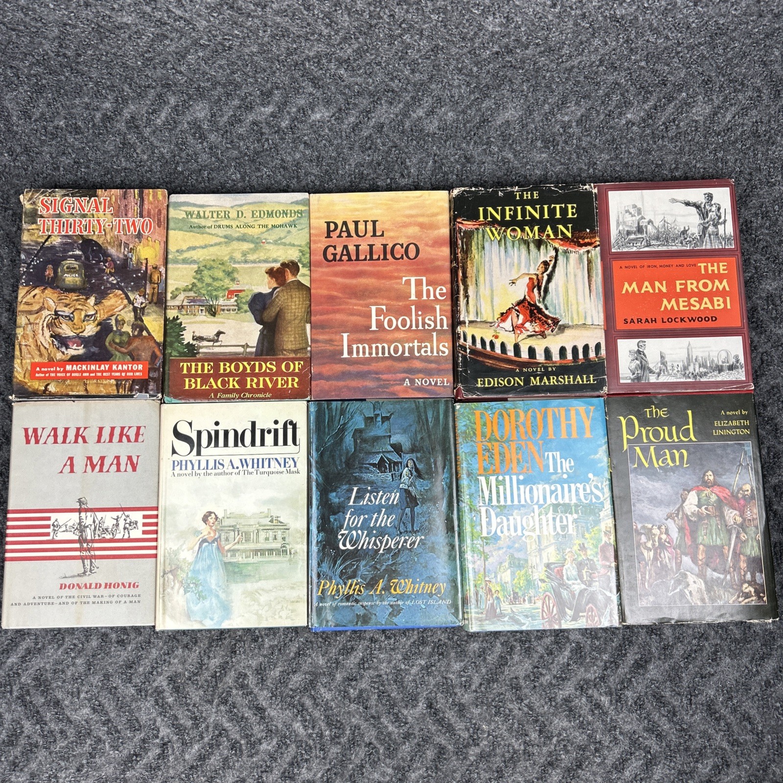Vintage Book Lot Of 10 Hard Cover Staging Art Decor 1950s Lot 7