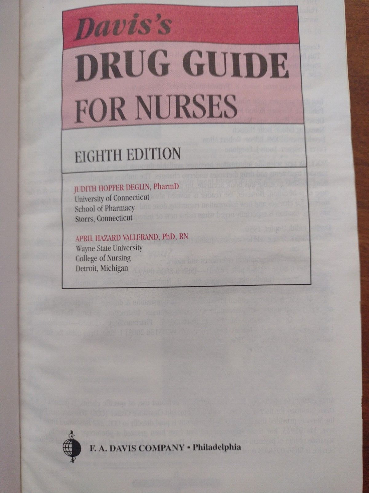 Davis’s Drug Guide for Nurses 8th Edition Book With CD Disk