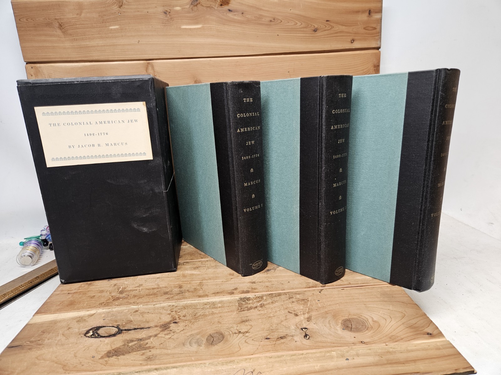 Colonial American Jew 1492-1776 Marcus 1st Ed 1970 3 Vol HC Set in Slipcase RARE