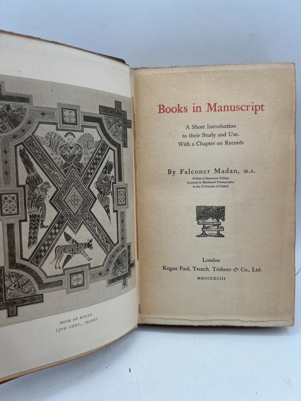 Books In Manuscript Falconer Madan 1893 1st Hardcover