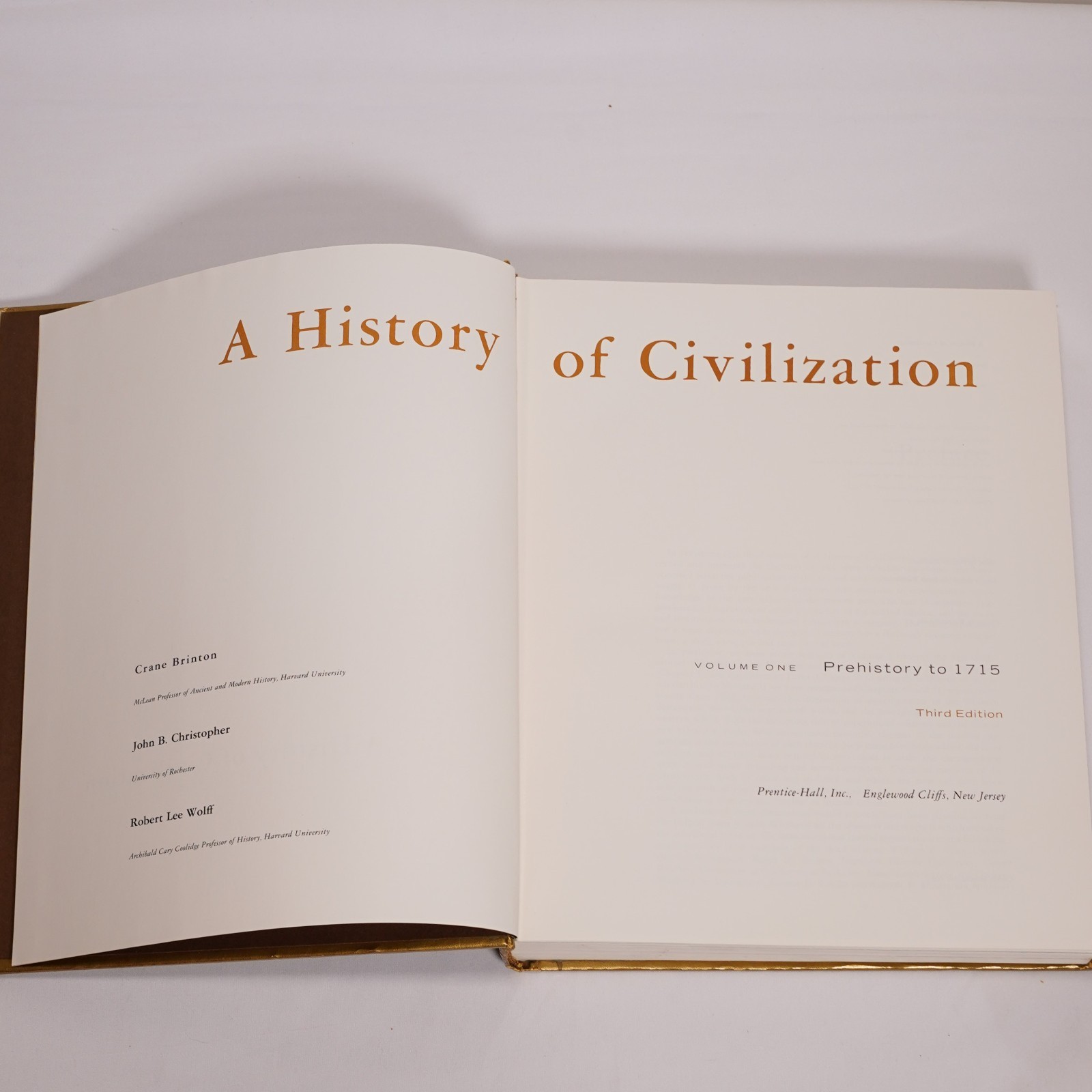 A History of Civilization Volume I Prehistory to 1715 3rd Edition Prentice Hall